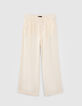 Pantalon large écru en LENZING™ LYOCELL™  fille-1