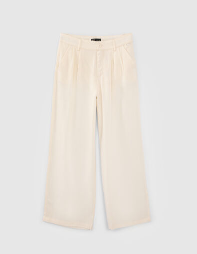 Pantalon large écru en LENZING™ LYOCELL™  fille - IKKS