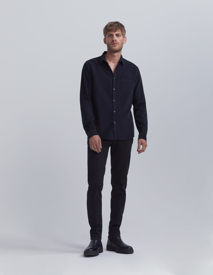 Chemise REGULAR marine en velours milleraies Homme-7