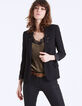 Veste tailleur crêpe col broderies bijoux femme-2