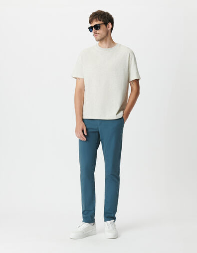 Pantalon chino slim bleu gris&eacute; Homme - IKKS