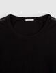 Men&rsquo;s black decorative jacquard T-shirt-2