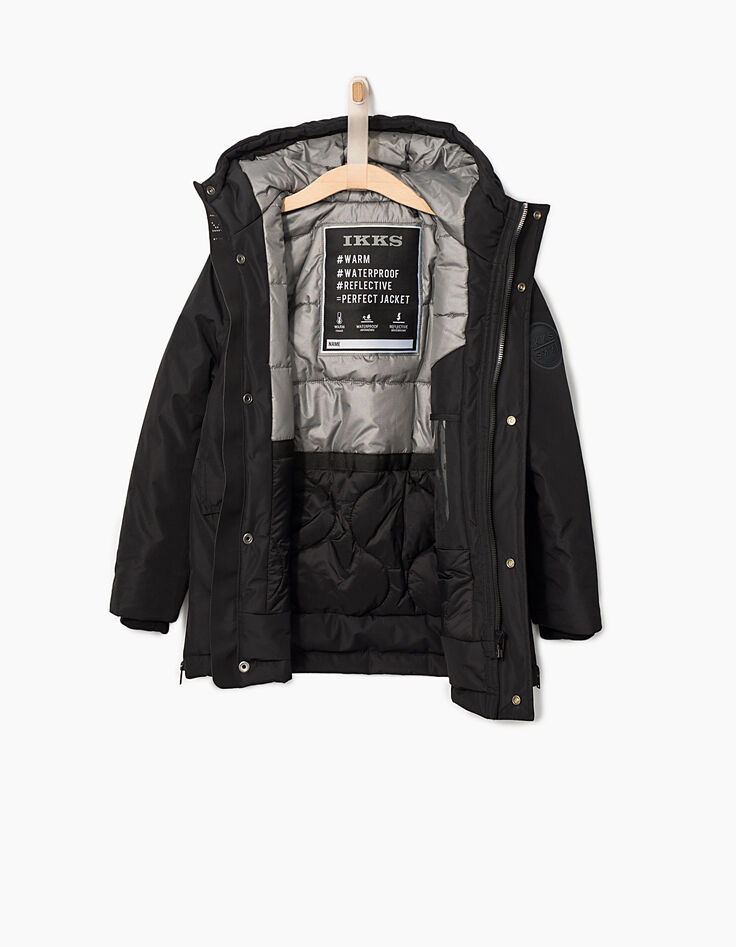 Parka noire chaude et waterproof garçon-4