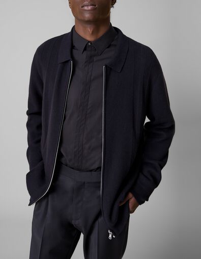 Pure Edition-Herrenstrickjacke mit Rei&szlig;verschluss, schwarz - IKKS