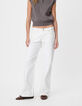 Vaqueros bootcut blancos de tiro bajo para mujer-3
