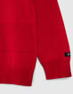 Boys' red knit striped sweater-4