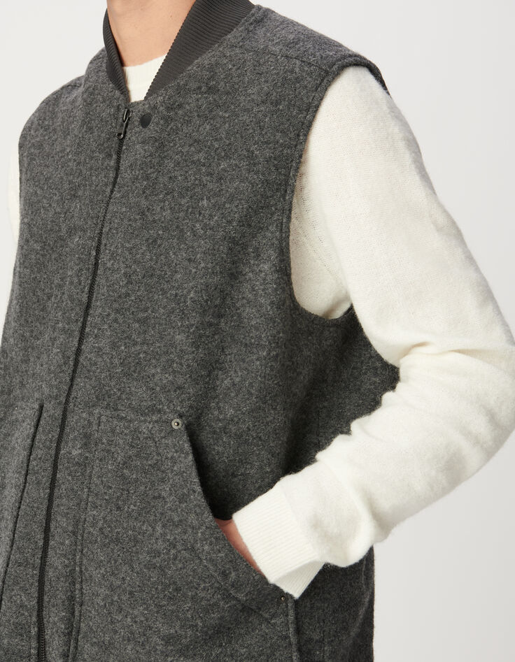 Men’s grey boiled wool waistcoat-5