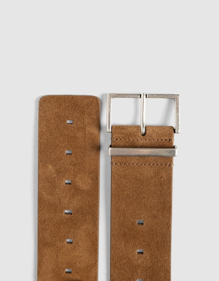 Women’s beige suede wide belt-4 Women’s beige suede wide belt-4