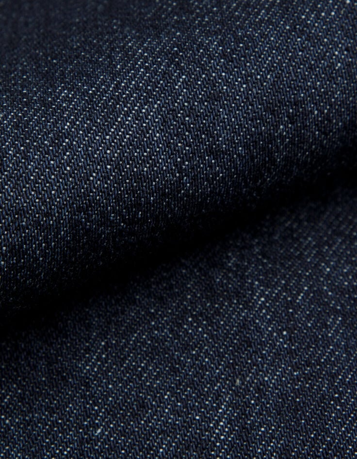 Serge blauwe herenjeans met rechte pijpen-3