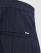 Marineblaue Tennis-Streifen-Anzughose für Damen-4