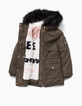 Parka kaki à capuche avec doublure fourrée fille-2