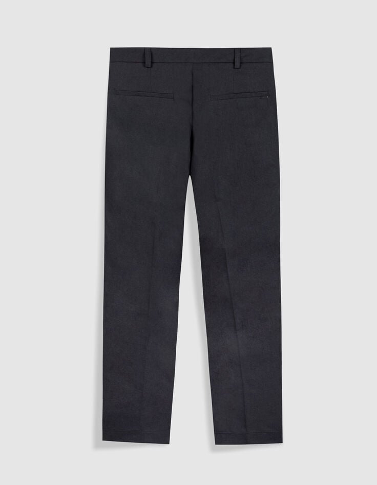 Pantalon de tailleur bleu marine mix lin coton 7/8e Femme-2