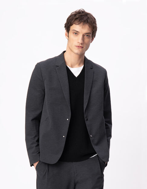 Veste de costume grise maille ULTRA MOBILITY Homme - IKKS