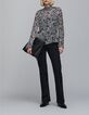 Women's ivory zebra lurex print blouse-1