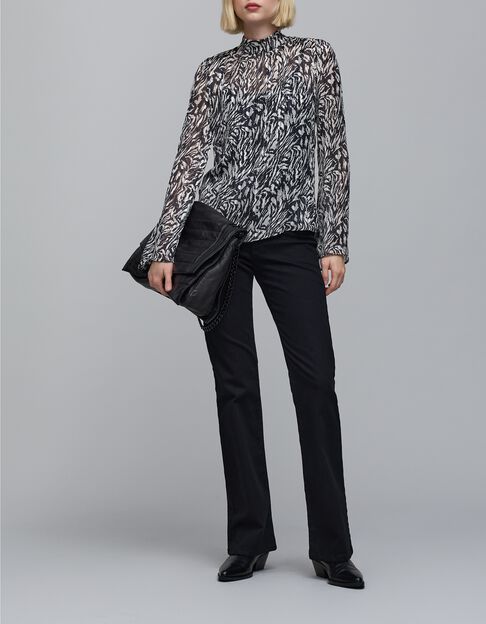 Blouse ivoire imprimé zèbre lurex Femme - IKKS