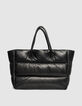 Cabas noir cuir matelassé Femme-3