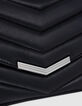 Tasche THE 1- schwarz, Leder, Steppnähte Größe M-4