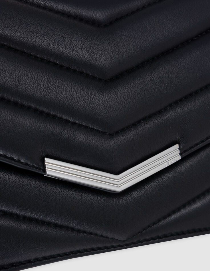 Tasche THE 1- schwarz, Leder, Steppnähte Größe M-4
