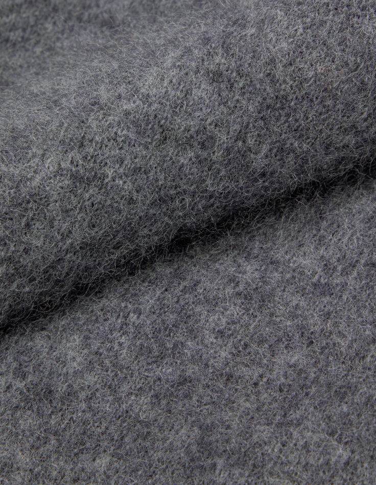 Cardigan gris tricot mousseux 100% laine Femme-9