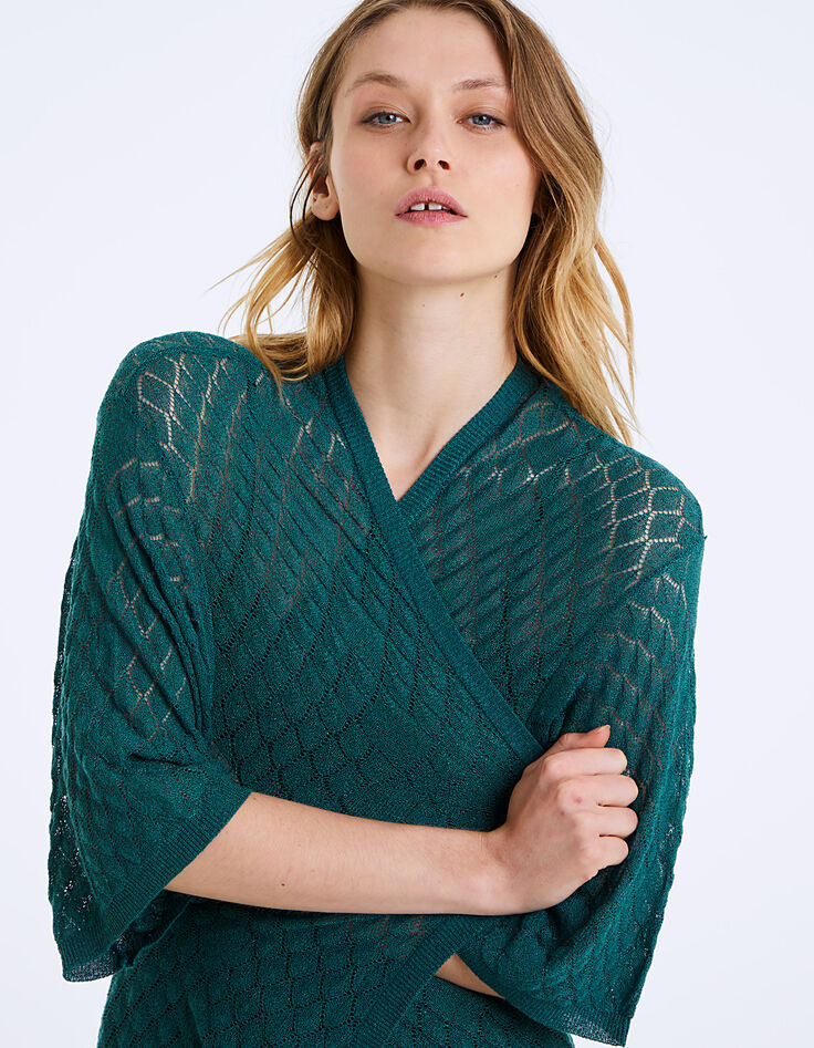 Kimono in ajourtricot voornamelijk viscose dames-4