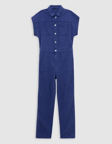 Combi longue bleue pressionn&eacute;e fille - IKKS