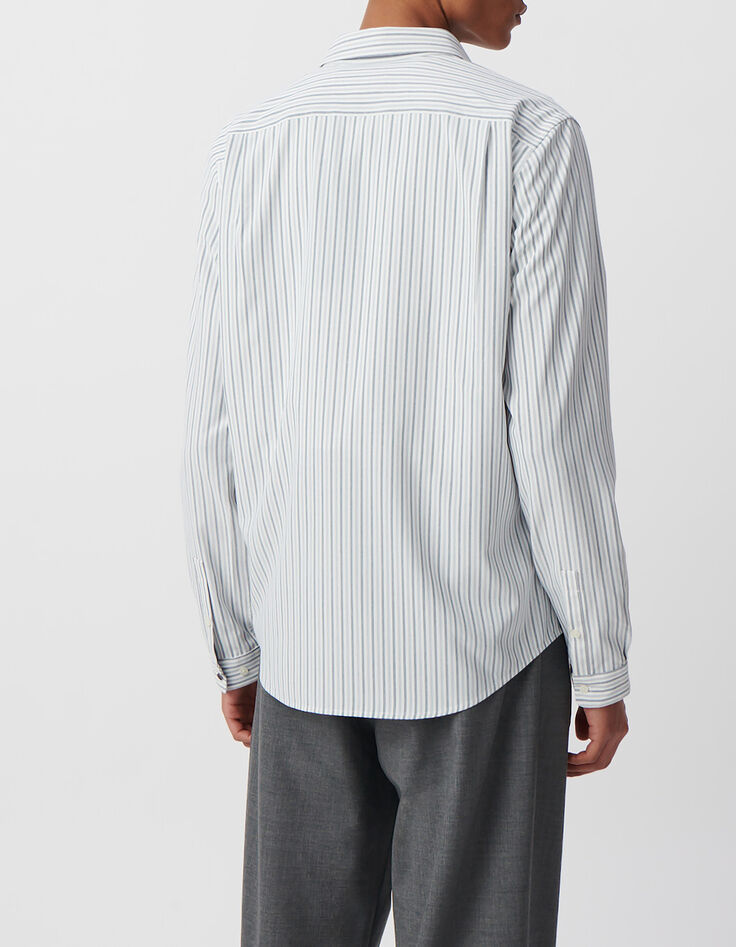 Chemise REGULAR blanche rayures marine SEAWOOL&reg; Homme-2