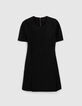 Kurzes, schwarzes Metallic-Damenkleid-2