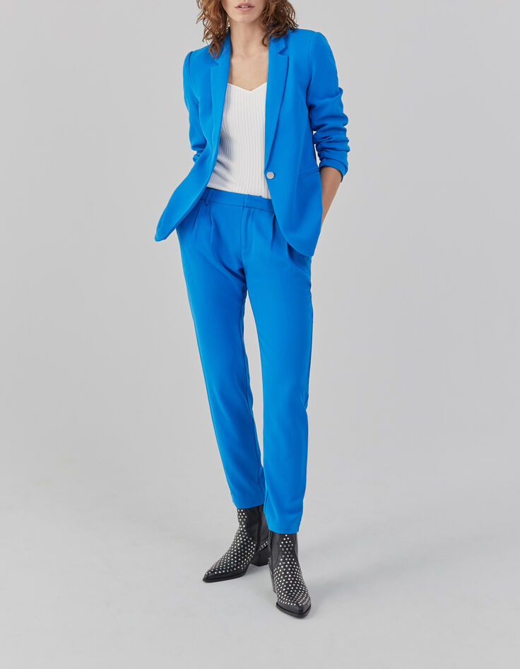 Pull blanc cassé en tricot côtelé à col carré en V Femme-6