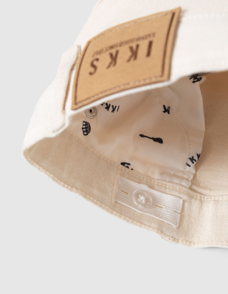 Boys’ beige slim jeans with mixed print and embroidery-7