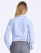 Camisa de algodón de rayas finas azules mujer-3