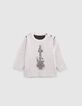Reversible knitted sweater grey and dark grey baby boy-2
