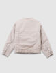 Beige Mädchenjacke aus gefüttertem Stoff-3