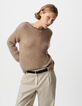 Sesame knit sweater with lurex details Women's neckline-2