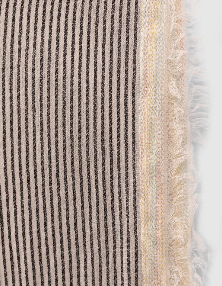 Women&rsquo;s scarf with black thin stripes-5