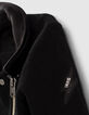 Baby girls’ black micro-velvet biker-style cardigan-6