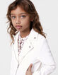 Veste en jean écru esprit motard fille-1