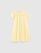 Robe lemon broderie et jacquard plumetis fille -3