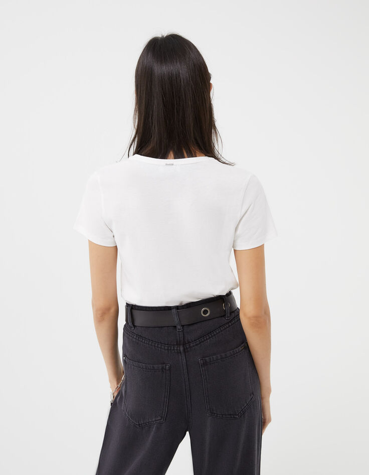 Tee-shirt en coton bio écru visuel message femme-3 Tee-shirt en coton bio écru visuel message femme-3