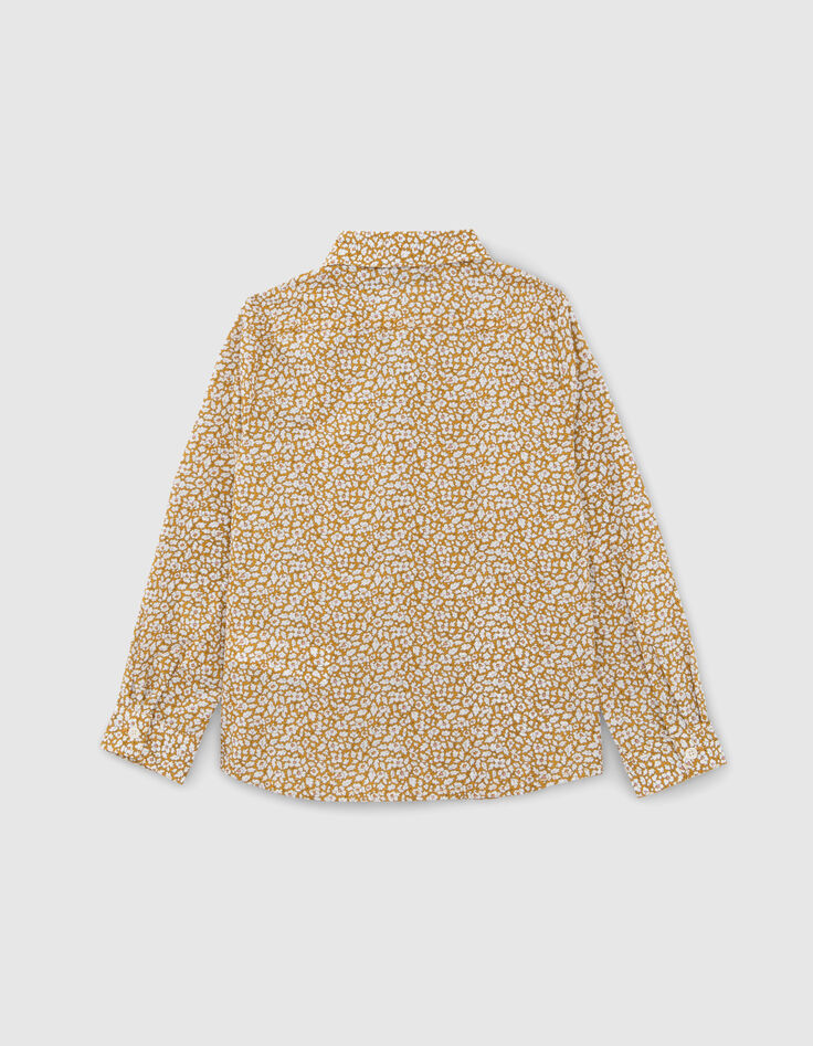 Boys' yellow shirt with floral Liberty® fabric-3