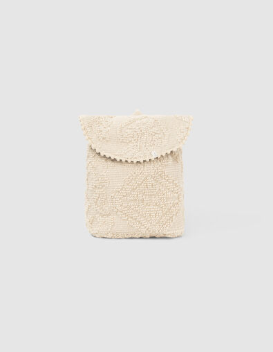Baby girls’ off-white decorative knit bag - IKKS