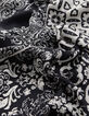Falda negra fruncida estampado patchwork pa&ntilde;uelo Mujer-11