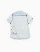 Boys’ bleach blue printed denim shirt -4