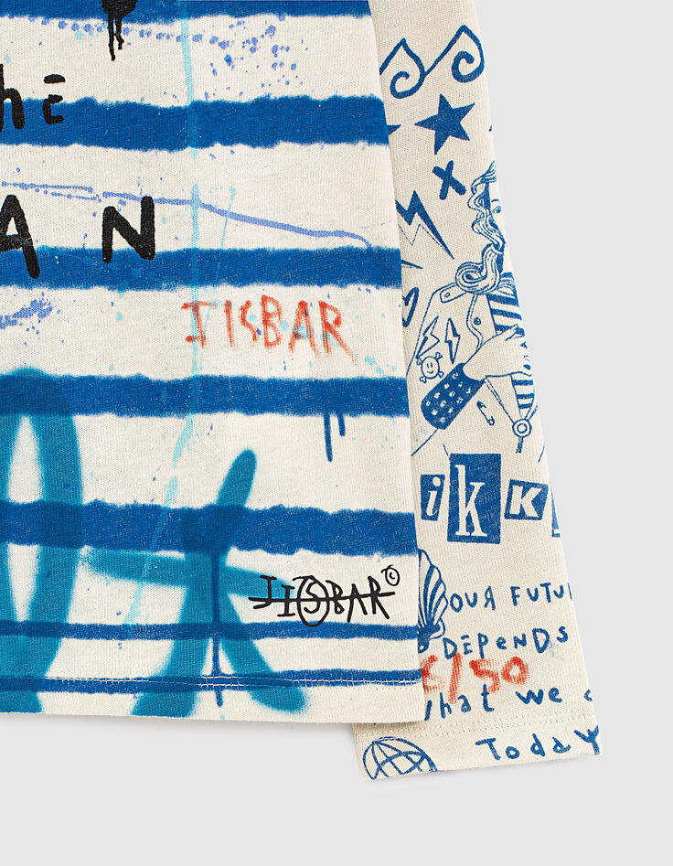 IKKS x JISBAR ecru striped sailor T-shirt-3