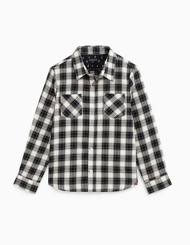 Boys’ black checked shirt -2