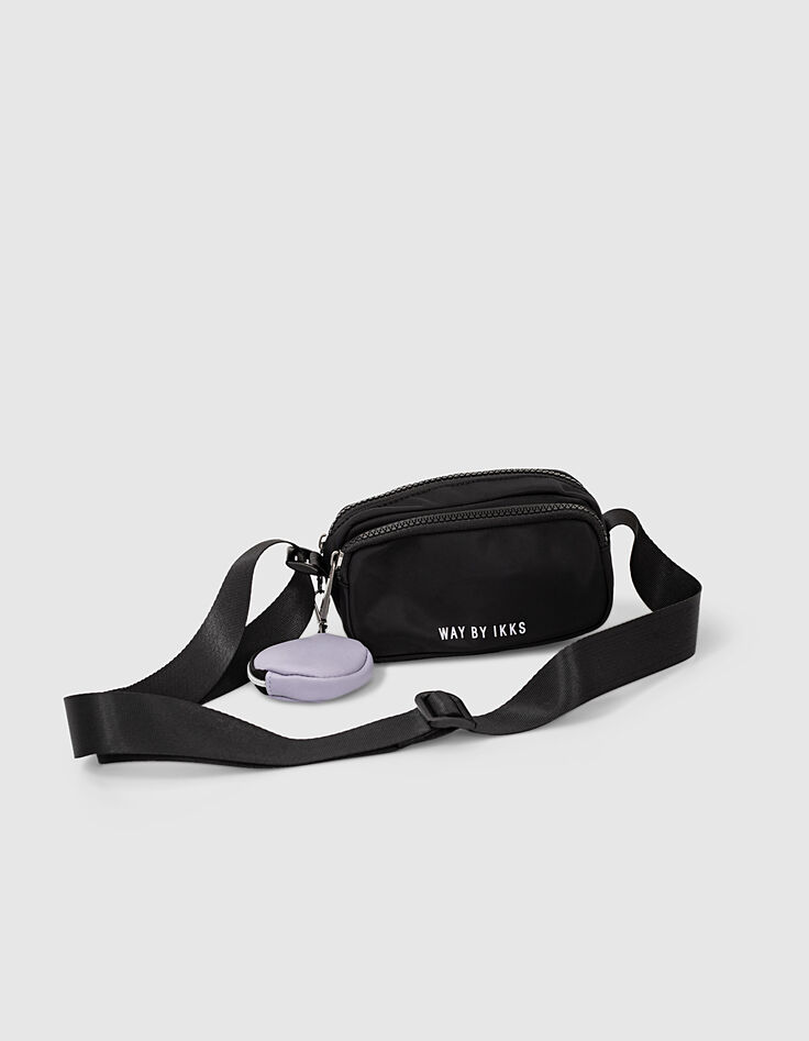 Sac banane 2 en 1 noir avec porte-monnaie fille-5