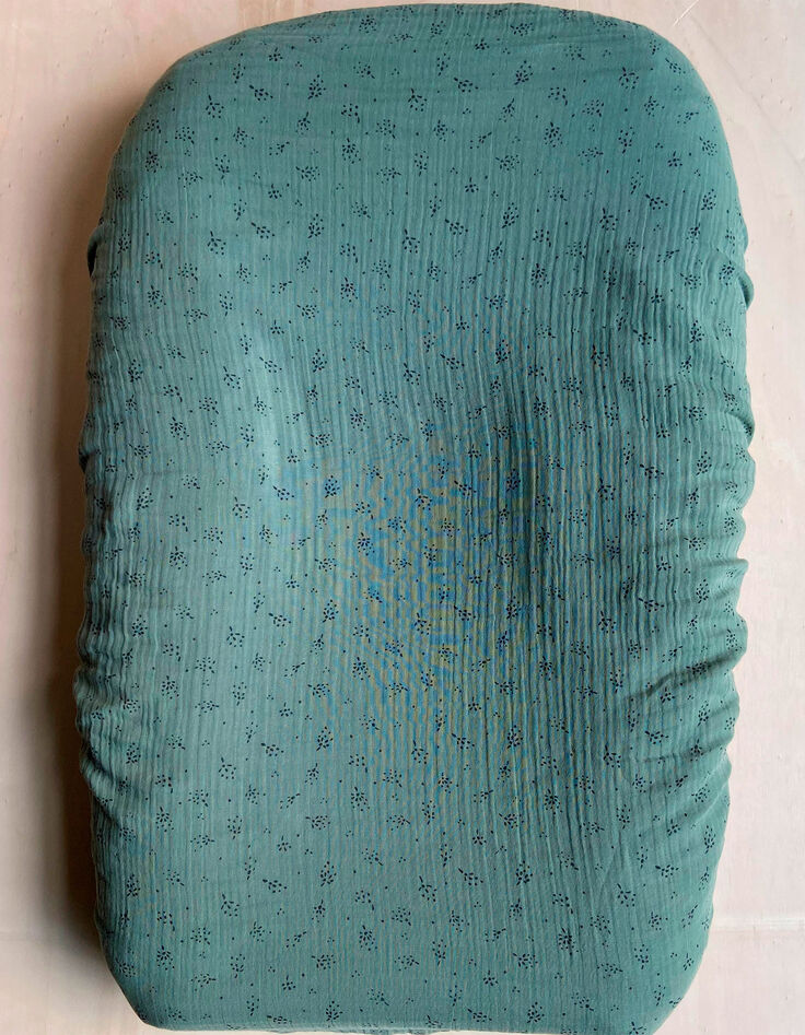 Housse de matelas à langer verte coton bio GABRIELLE PARIS-1 Housse de matelas à langer verte coton bio GABRIELLE PARIS-1
