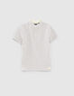 Polo gris chin&eacute; maille fantaisie gar&ccedil;on-2