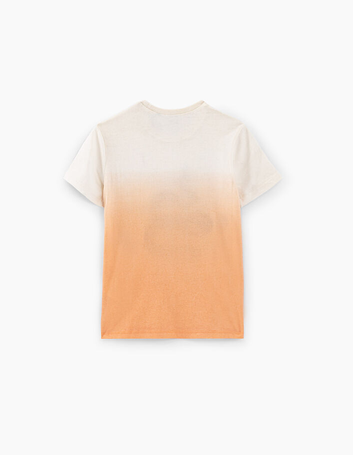 Ecru T-shirt oranje tie and dye geborduurde slang jongens - IKKS