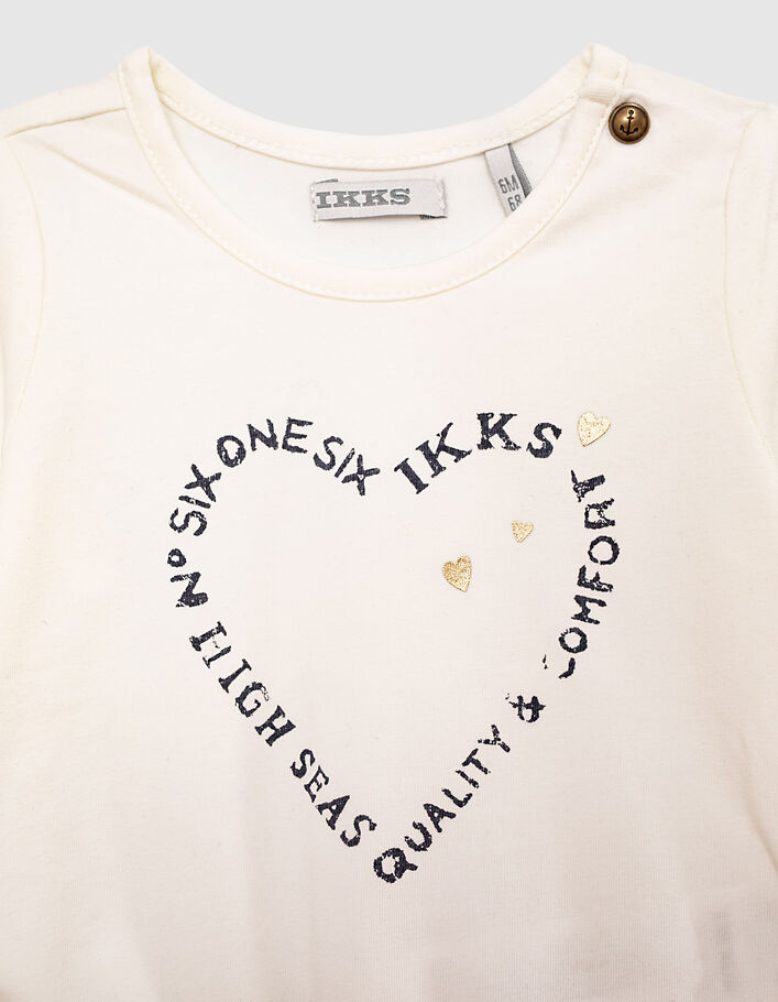 Set wit T-shirt en navy short babymeisjes  - IKKS