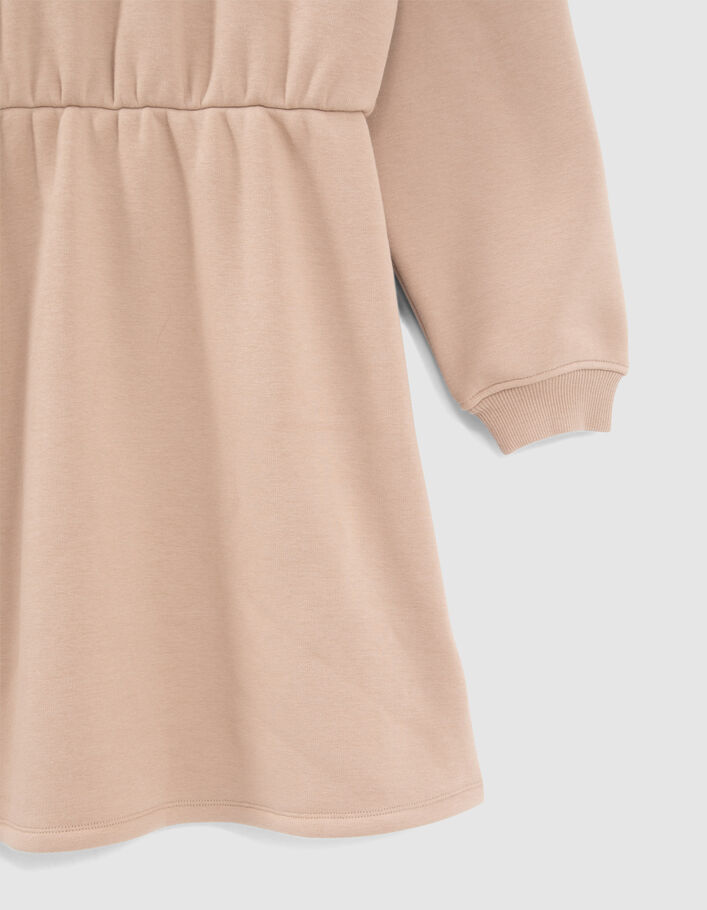 Robe sweat beige taille élastiquée fille-4